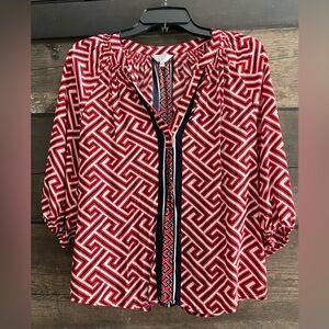 Red Geometric Women's Top women’s PM